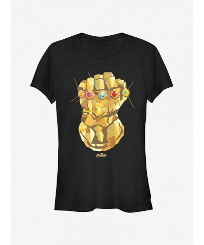 Marvel Avengers: Infinity War Geometric Gauntlet Girls T-Shirt $9.46 T-Shirts