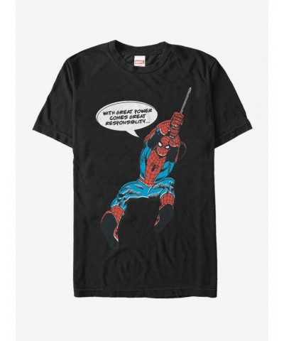 Marvel Spider-Man Great Power Quote T-Shirt $10.52 T-Shirts