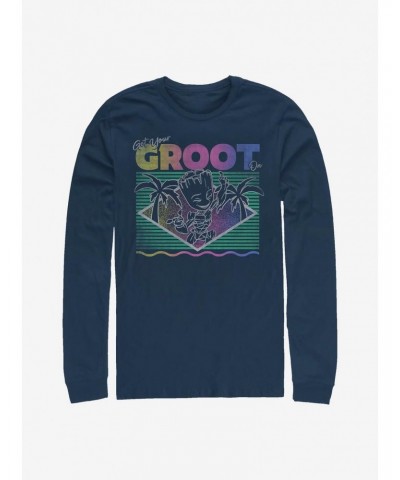 Marvel Guardians Of The Galaxy Vacay Groot Long-Sleeve T-Shirt $15.79 T-Shirts