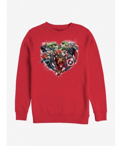 Marvel Avengers Avenger Heart Crew Sweatshirt $11.44 Sweatshirts
