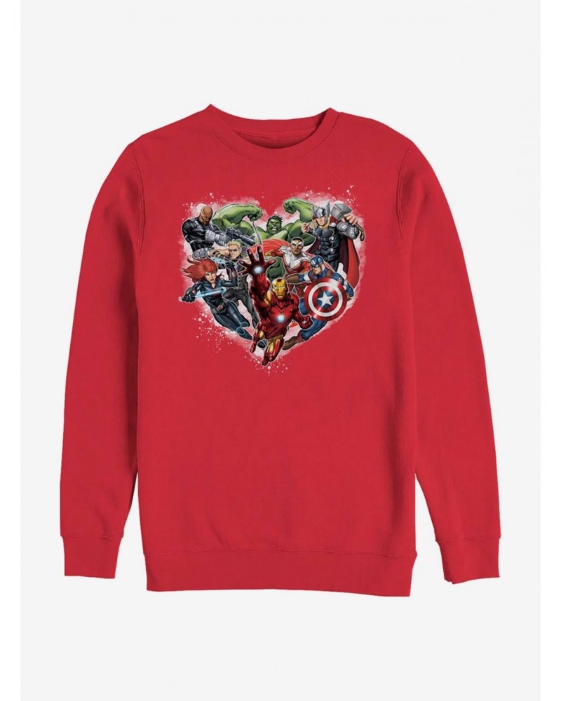 Marvel Avengers Avenger Heart Crew Sweatshirt $11.44 Sweatshirts