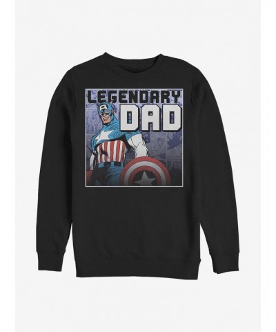 Marvel Captain America Legendary Dad Crew Sweatshirt $16.24 Sweatshirts