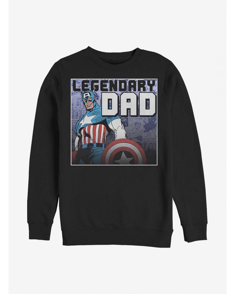 Marvel Captain America Legendary Dad Crew Sweatshirt $16.24 Sweatshirts