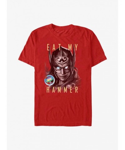 Marvel Thor: Love and Thunder Eat My Hammer Dr. Jane Foster Portrait T-Shirt $10.04 T-Shirts