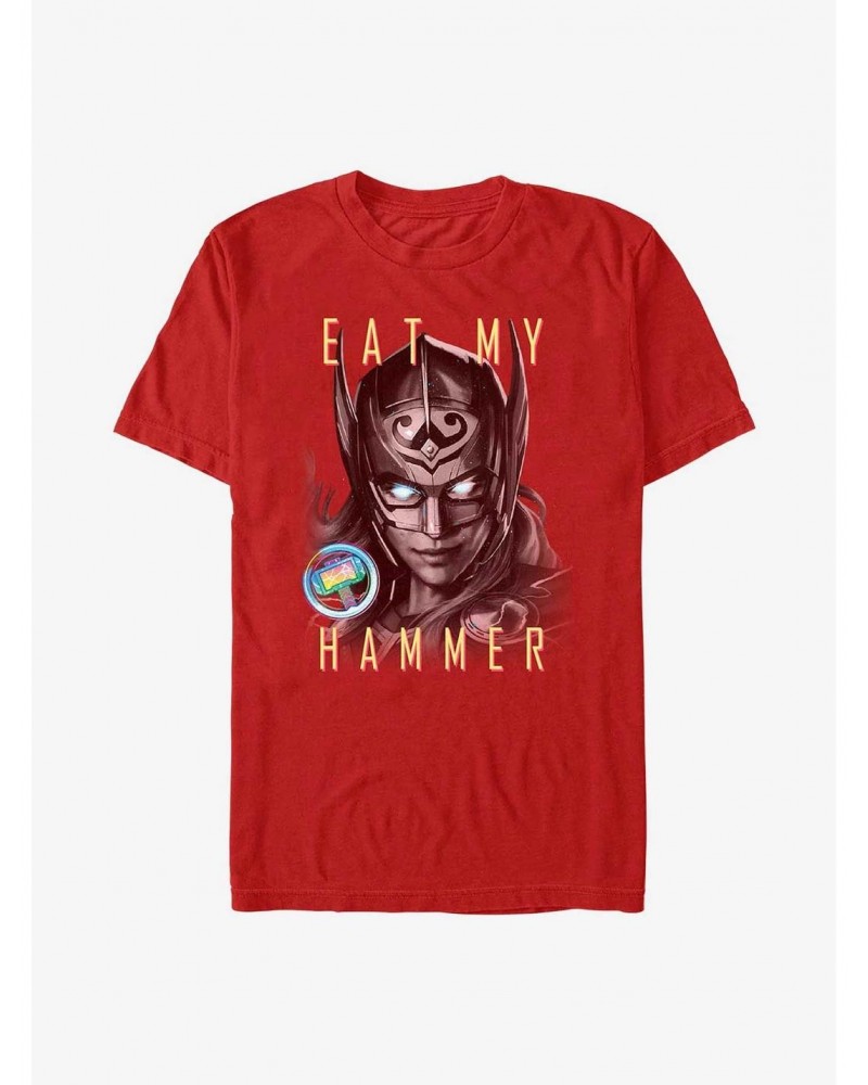 Marvel Thor: Love and Thunder Eat My Hammer Dr. Jane Foster Portrait T-Shirt $10.04 T-Shirts