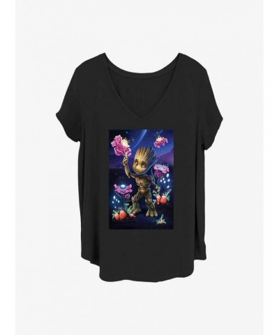 Marvel Guardians of the Galaxy Groot Plants Girls T-Shirt Plus Size $9.54 T-Shirts