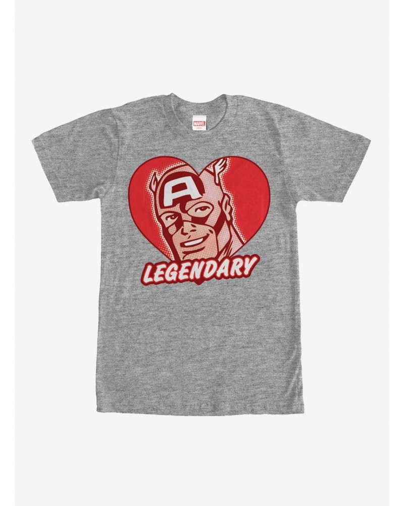 Marvel Captain America Legendary Heart T-Shirt $7.65 T-Shirts