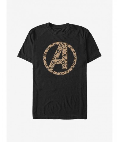 Marvel Avengers Logo Leopard Fill T-Shirt $10.76 T-Shirts