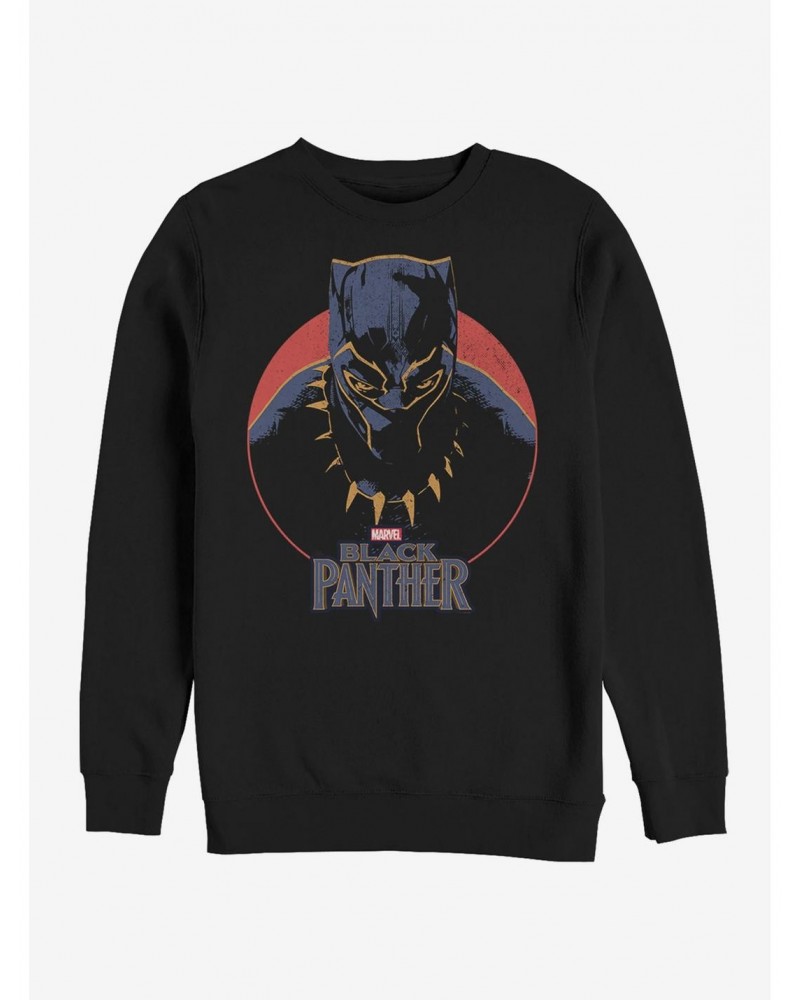 Marvel Black Panther 2018 Retro Circle Sweatshirt $18.45 Sweatshirts