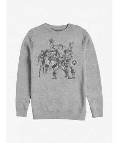 Marvel Avengers Retro Group Crew Sweatshirt $15.87 Sweatshirts