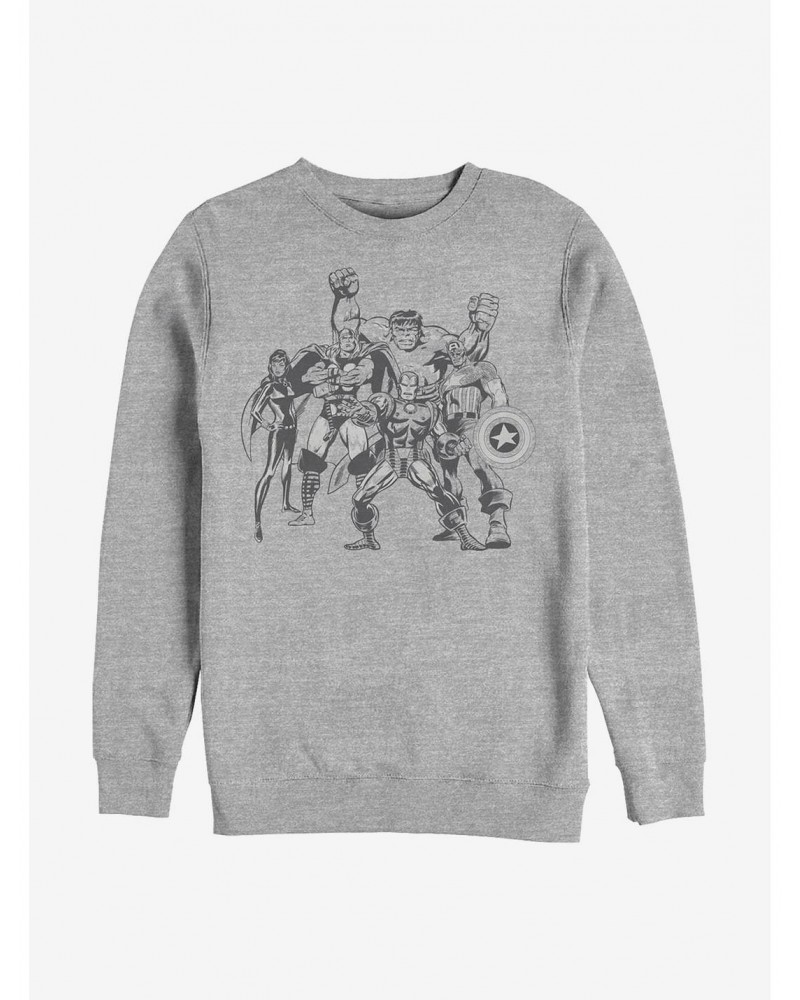 Marvel Avengers Retro Group Crew Sweatshirt $15.87 Sweatshirts