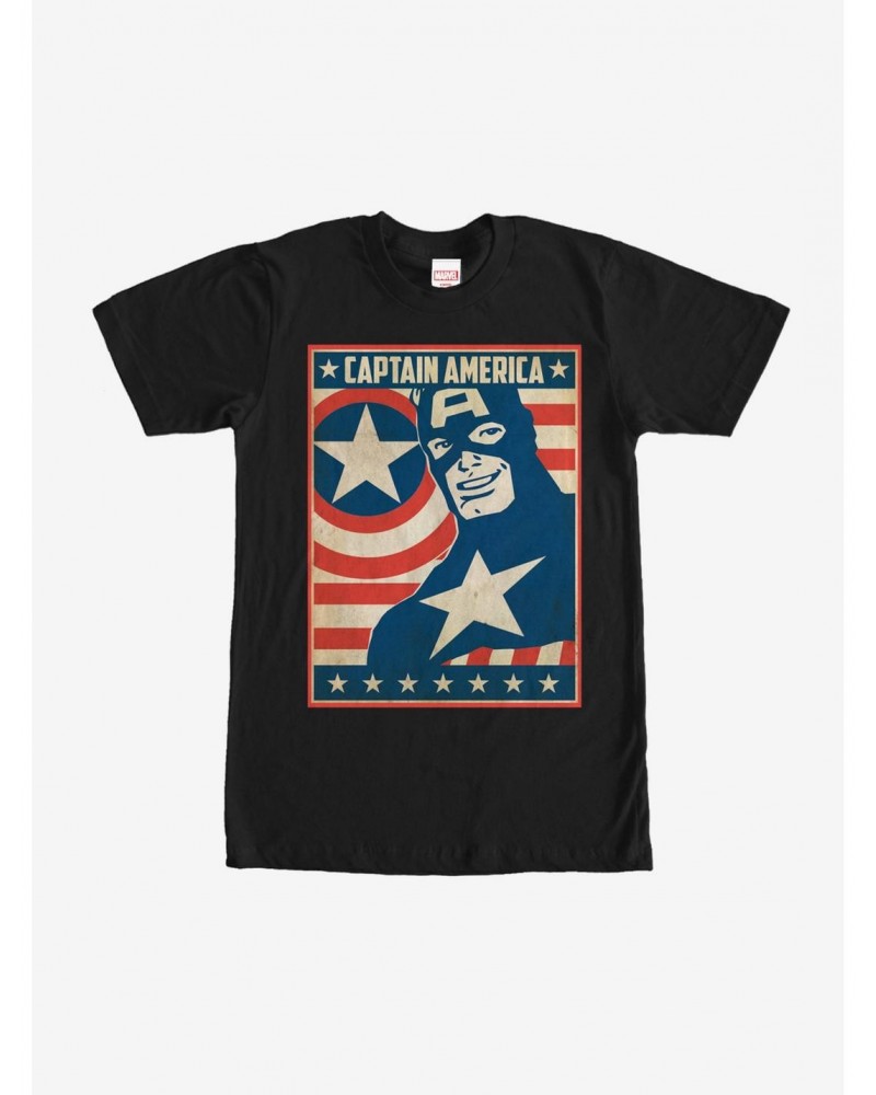 Marvel Captain America Poster T-Shirt $11.23 T-Shirts