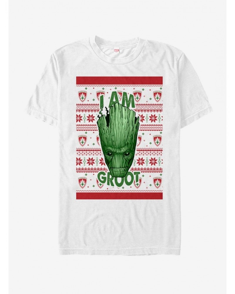 Marvel Guardians Of The Galaxy Groot Xmas Sweater T-Shirt $8.37 T-Shirts