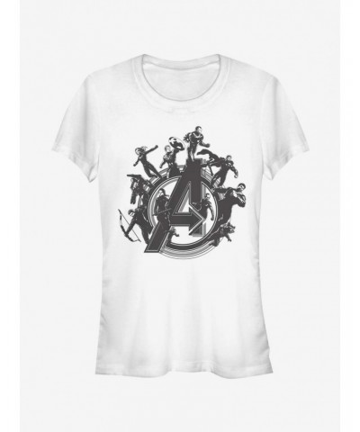 Marvel Avengers: Endgame Flying Heroes Girls White T-Shirt $10.21 T-Shirts