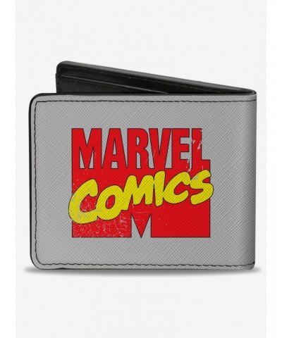 Marvel Avengers Retro Marvel Comics Superhero Pose Blocks And Title Logo Bifold Wallet $6.69 Wallets