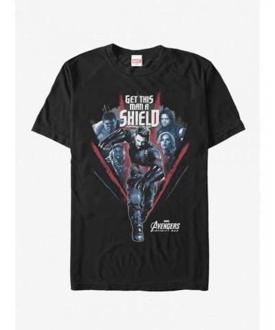 Marvel Avengers: Infinity War Get Captain Shield Run T-Shirt $7.41 T-Shirts