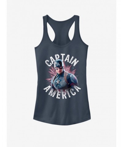 Marvel Captain America Captain Burst Girls Tank $12.45 Tanks