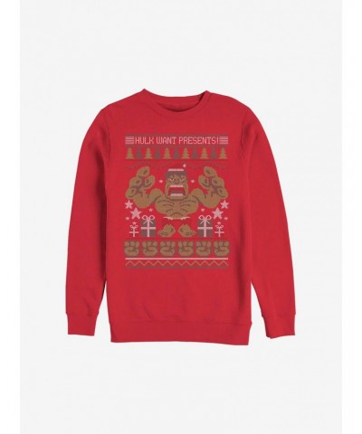 Marvel Hulk Presents Holiday Sweatshirt $16.24 Sweatshirts