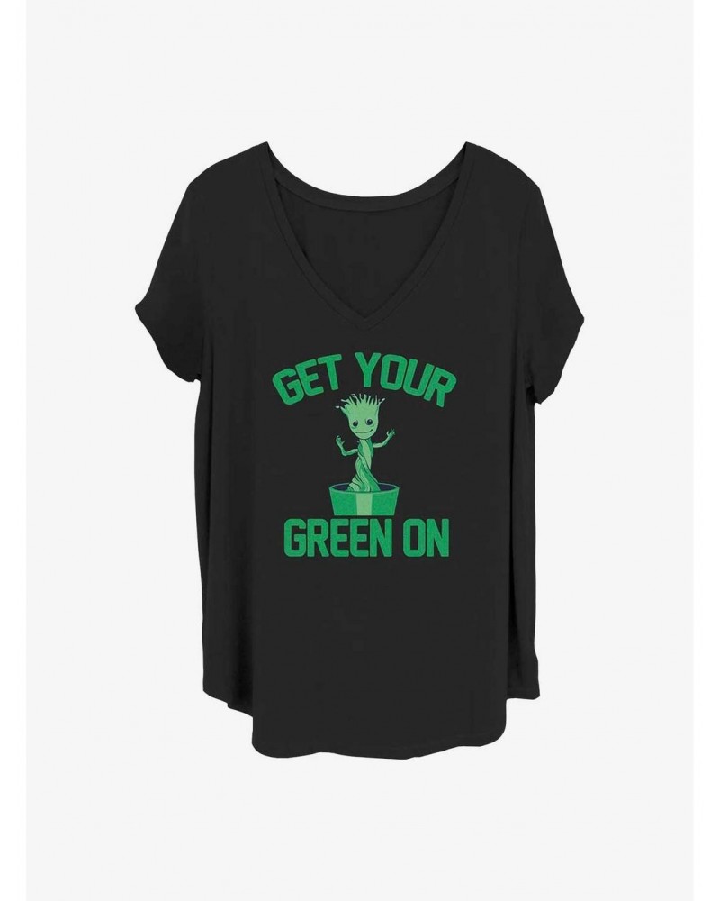 Marvel Guardians of the Galaxy Groot Get Your Green On Girls T-Shirt Plus Size $14.45 T-Shirts