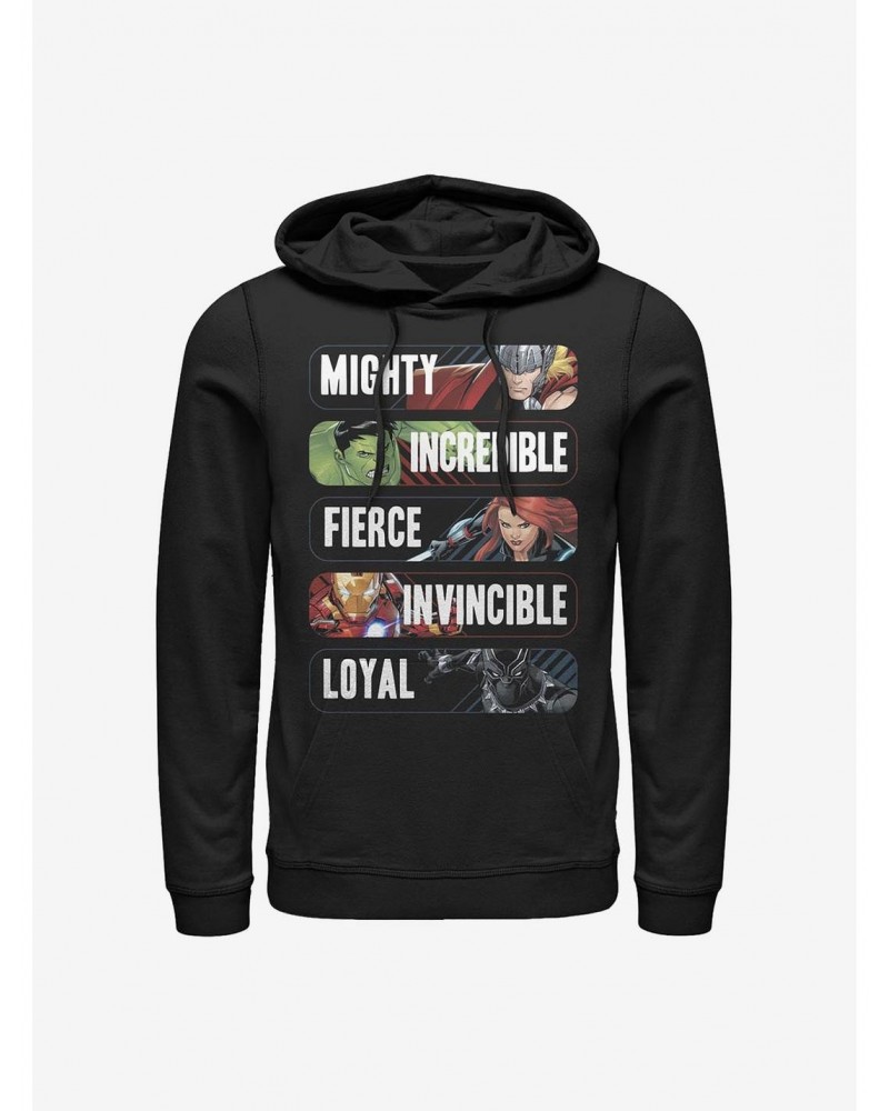 Marvel Avengers Marvel Adjectives Hoodie $21.55 Hoodies