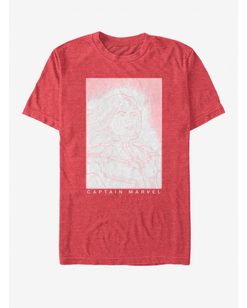 Marvel Avengers: Endgame Captain Marvel Crosshatch T-Shirt $10.52 T-Shirts