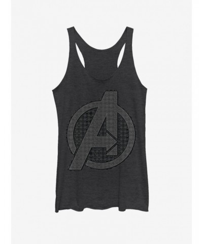 Marvel Avengers: Endgame Grayscale Logo Girls Black Heathered Tank Top $9.07 Tops