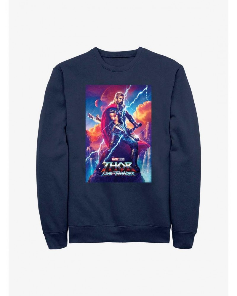 Marvel Thor: Love and Thunder Asgardian Movie Poster Sweatshirt $12.18 Sweatshirts