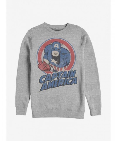 Marvel Captain America Captain America Thrifted Sweatshirt $12.18 Sweatshirts