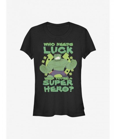 Marvel The Hulk Super Hulk Luck Girls T-Shirt $10.96 T-Shirts