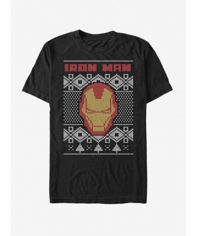 Marvel Iron Man Mask Ugly Christmas T-Shirt $8.37 T-Shirts