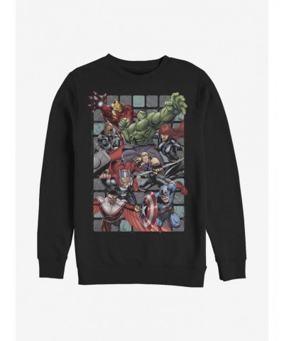 Marvel Avengers Assemble Squares Crew Sweatshirt $12.18 Sweatshirts