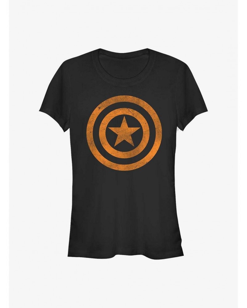 Marvel Captain America Orange Shield Girls T-Shirt $7.72 T-Shirts