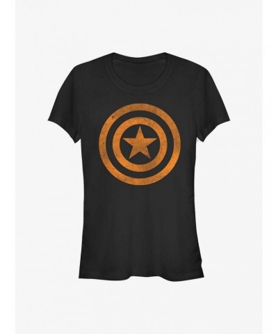 Marvel Captain America Orange Shield Girls T-Shirt $7.72 T-Shirts