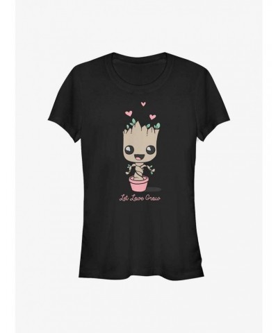 Marvel Guardians of the Galaxy Baby Groot Let Love Grow Girls T-Shirt $8.22 T-Shirts