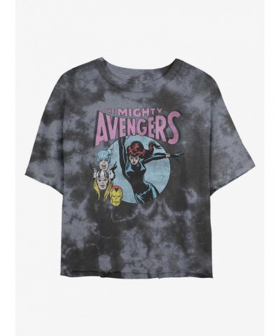 Marvel Avengers Mighty Heroes Tie-Dye Girls Crop T-Shirt $11.27 T-Shirts