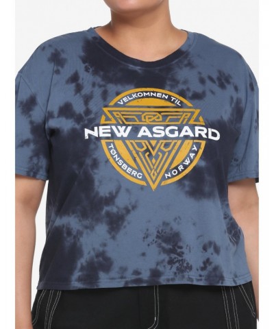 Her Universe Marvel Thor: Love And Thunder New Asgard Blue Wash Girls Crop T-Shirt Plus Size $7.48 T-Shirts