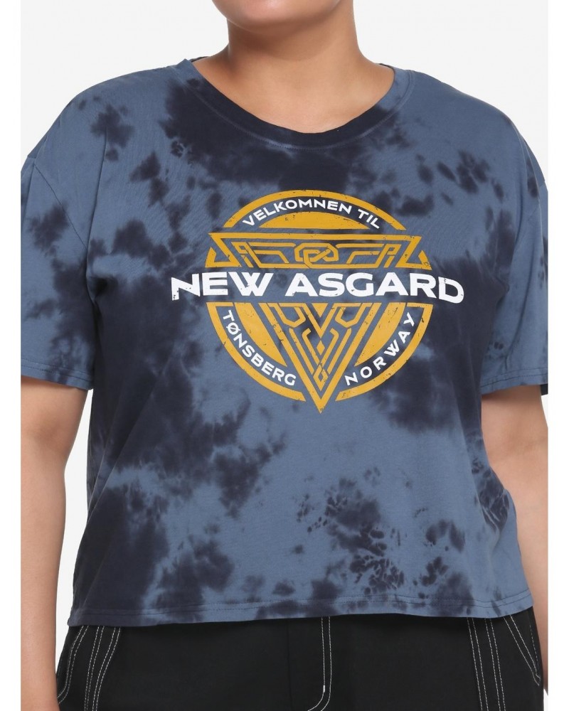 Her Universe Marvel Thor: Love And Thunder New Asgard Blue Wash Girls Crop T-Shirt Plus Size $7.48 T-Shirts