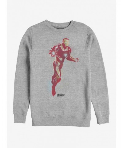 Marvel Avengers: Endgame Iron Man Paint Heathered Sweatshirt $14.76 Sweatshirts