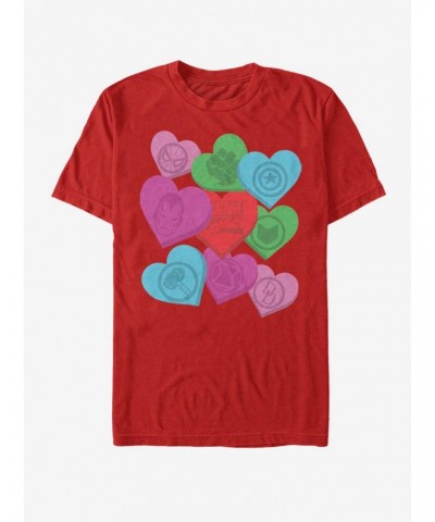 Marvel Avengers Candy Hearts T-Shirt $10.99 T-Shirts