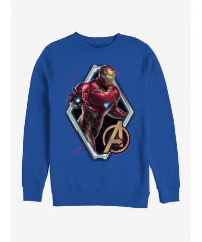 Marvel Avengers: Endgame Iron Man Sun Royal Blue Sweatshirt $13.28 Sweatshirts