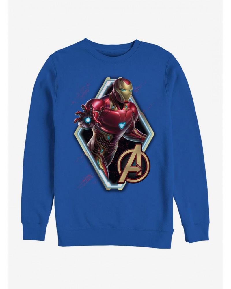 Marvel Avengers: Endgame Iron Man Sun Royal Blue Sweatshirt $13.28 Sweatshirts