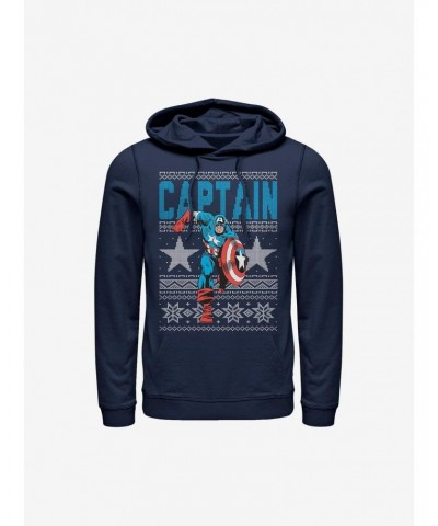Marvel Captain America Ugly Holiday Sweater Hoodie $21.55 Hoodies
