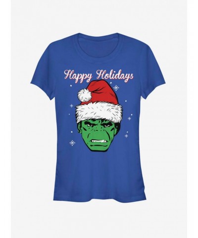 Marvel Hulk Santa Happy Holidays Girls T-Shirt $7.97 T-Shirts