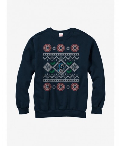 Marvel Captain America Ugly Christmas Sweater Sweatshirt $13.65 Sweatshirts