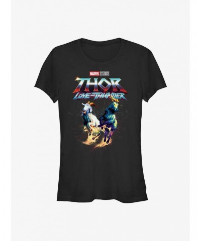 Marvel Thor: Love and Thunder Fire Goats Girls T-Shirt $10.21 T-Shirts