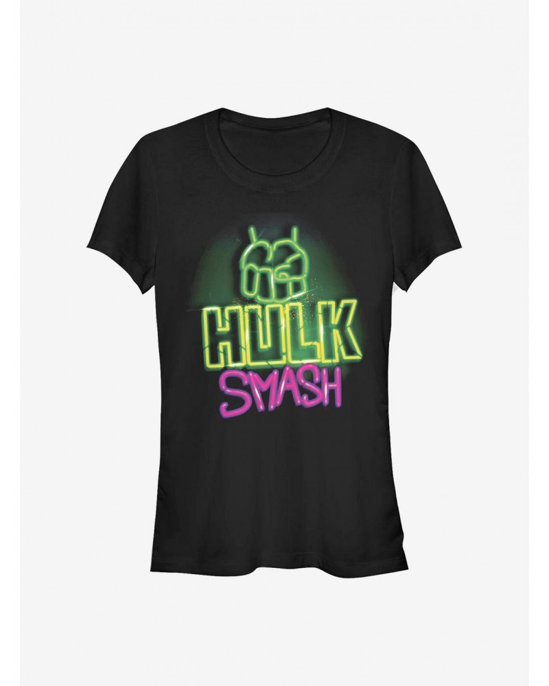 Marvel The Hulk Neon Hulk Smash Girls T-Shirt $8.72 T-Shirts