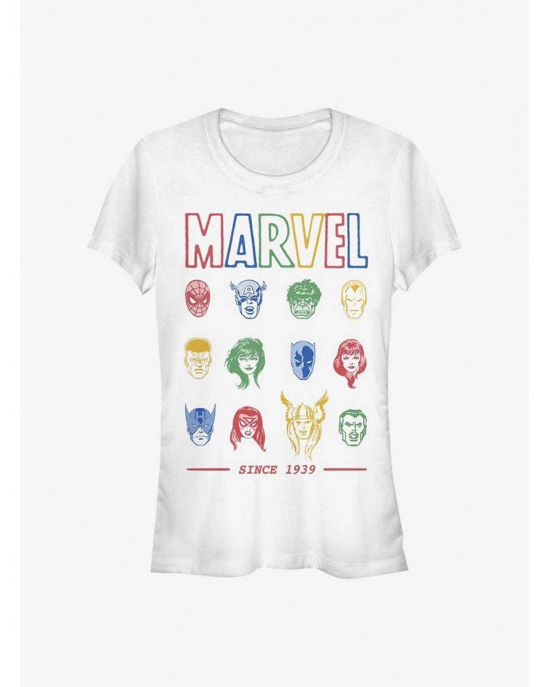 Marvel Avengers Faces Since 1939 Girls T-Shirt $7.97 T-Shirts