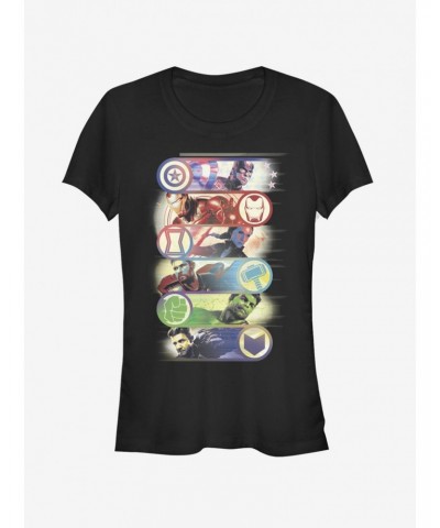 Marvel Avengers: Endgame Avengers Group Badge Girls T-Shirt $11.45 T-Shirts