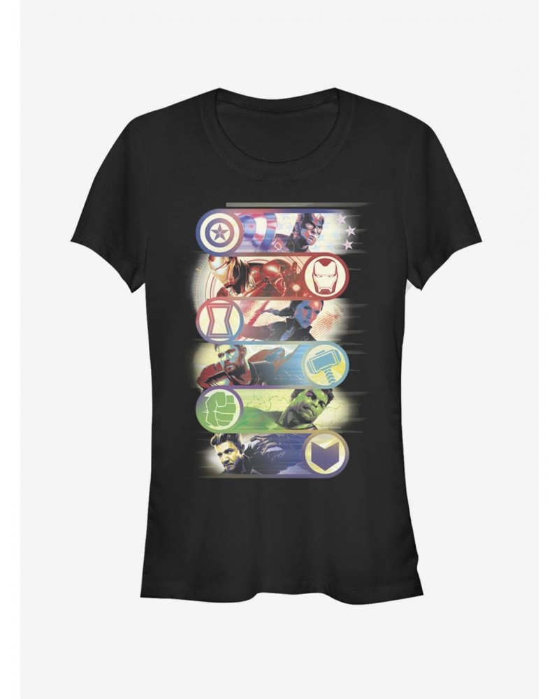 Marvel Avengers: Endgame Avengers Group Badge Girls T-Shirt $11.45 T-Shirts