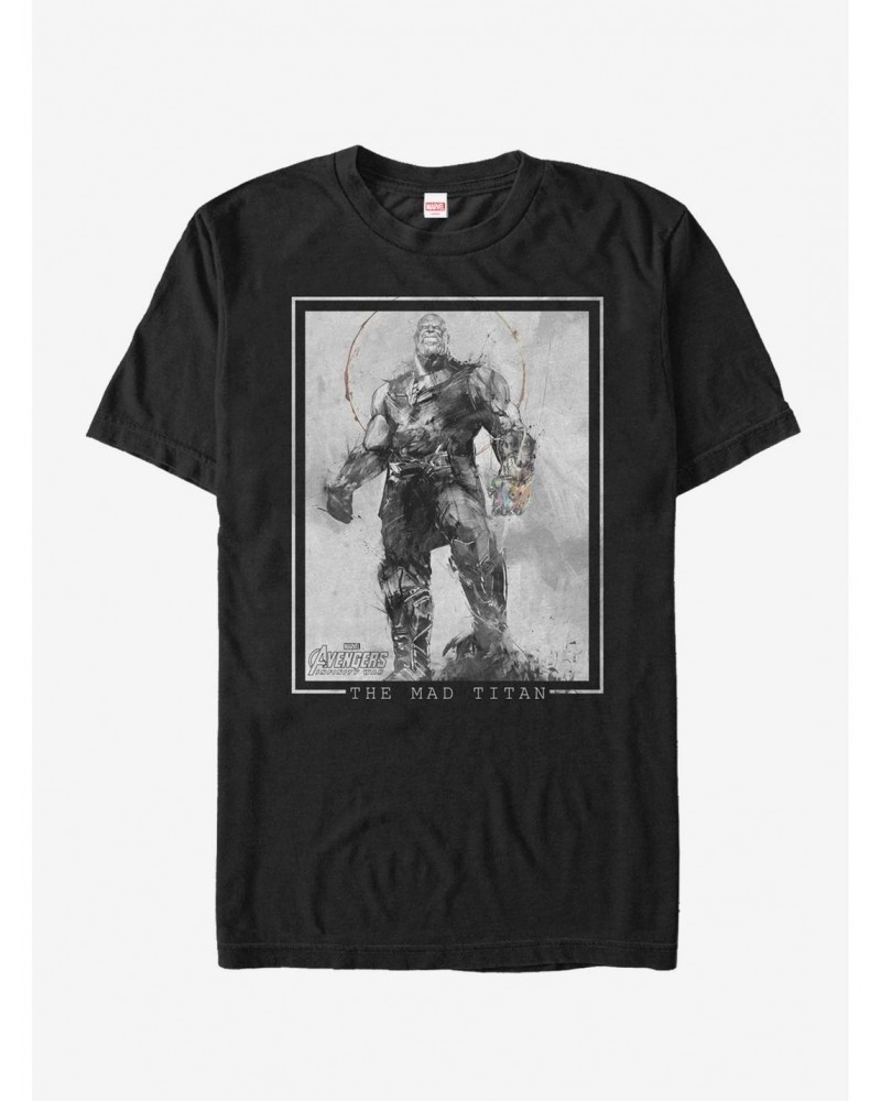 Marvel Avengers: Infinity War Thanos Grayscale T-Shirt $10.28 T-Shirts